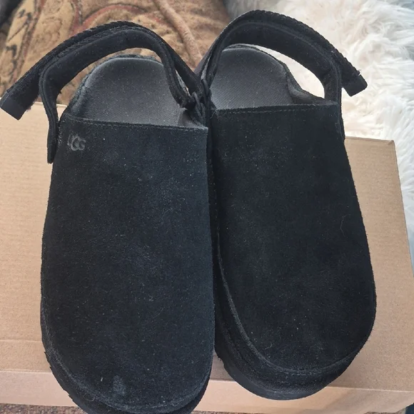UGG Black Suede Slides - Picture 3 of 6